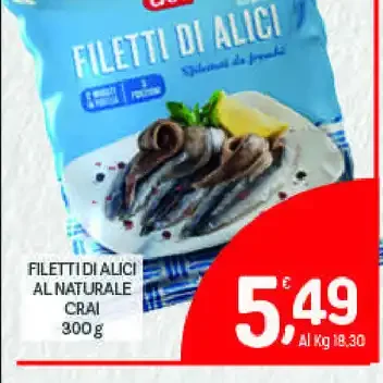 Filetti di alici al naturale Crai