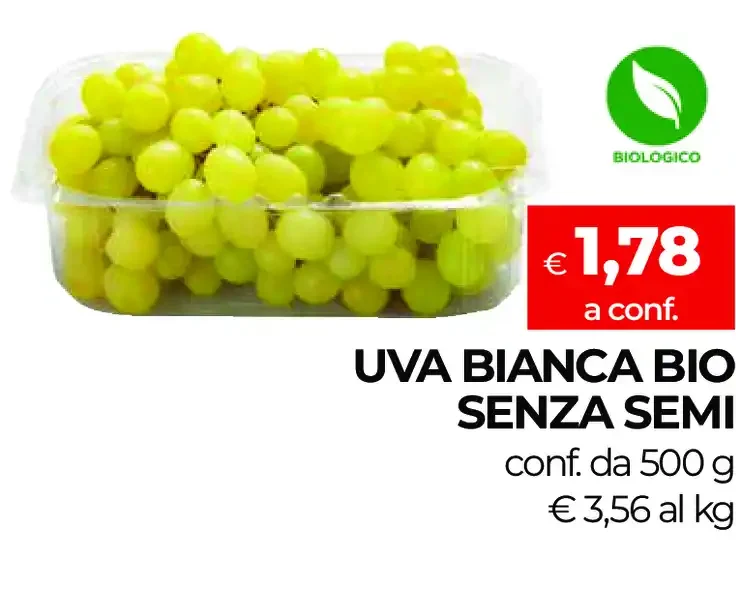 Uva bianca bio senza semi