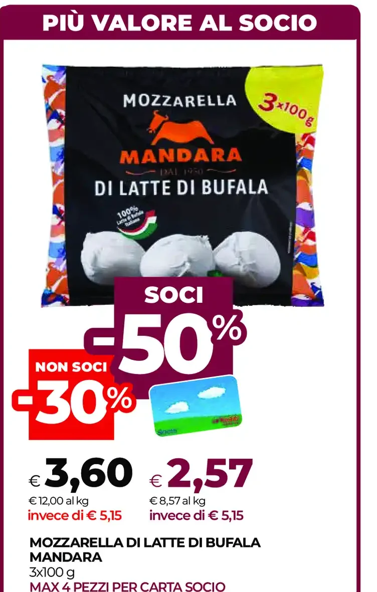 Mozzarella di latte di bufala Mandara