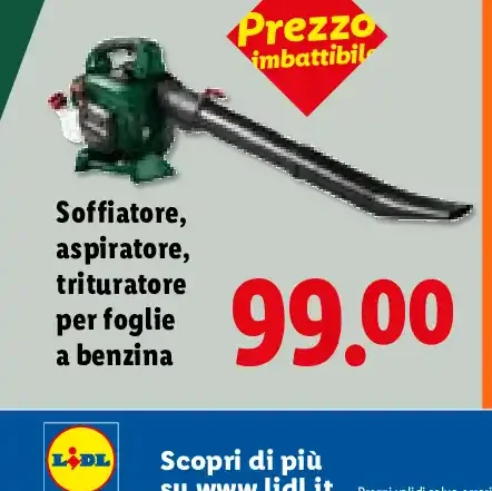 Soffiatore, aspiratore, trituratore per foglie a benzina