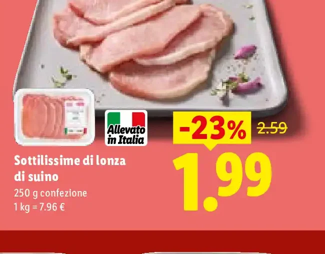 Sottilissime di lonza di suino