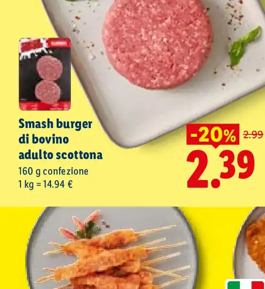 Smash burger di bovino adulto scottona