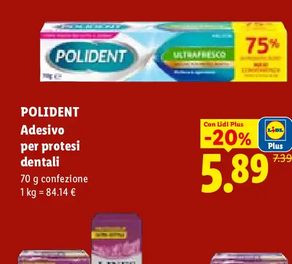 Adesivo per protesi dentali
