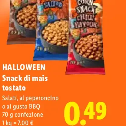 Snack di mais tostato