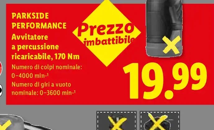 Avvitatore a percussione ricaricabile 170 Nm