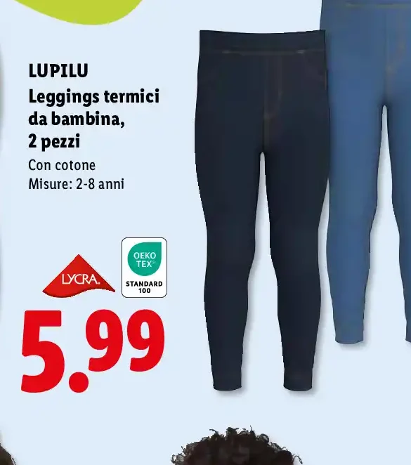 Leggings termici da bambina