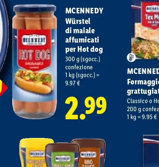 Würstel di maiale affumicati per hot dog