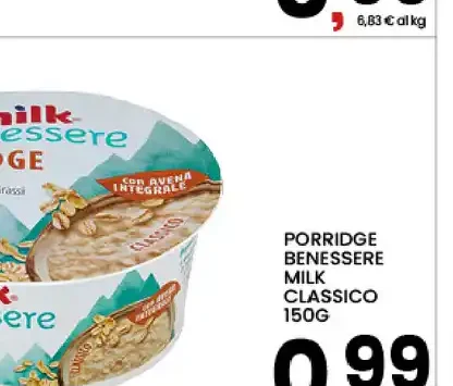 Porridge benessere Milk classico