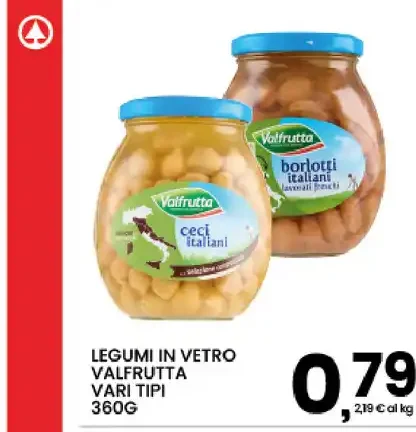 Legumi in vetro Valfrutta vari tipi