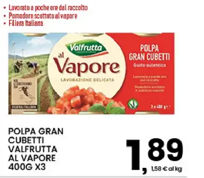 Polpa gran cubetti al vapore Valfrutta