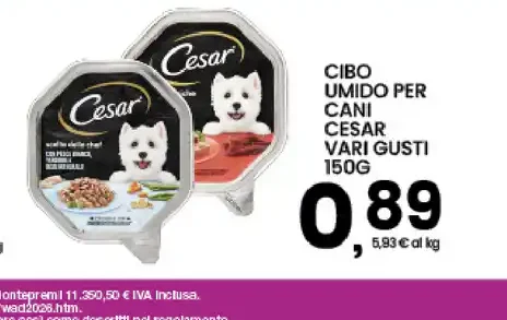 Cibo umido per cani Cesar vari gusti