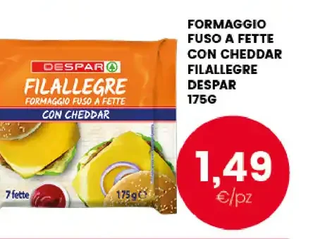 Formaggio fuso a fette con cheddar Filallegre
