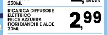 Ricarica diffusore elettrico Felce Azzurra fiori bianchi e aloe