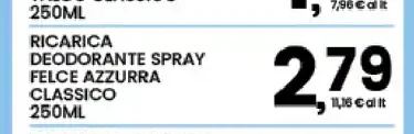 Ricarica deodorante spray Felce Azzurra classico