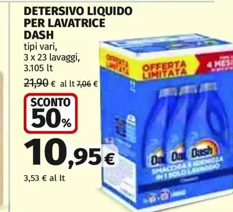 Detersivo liquido per lavatrice Dash