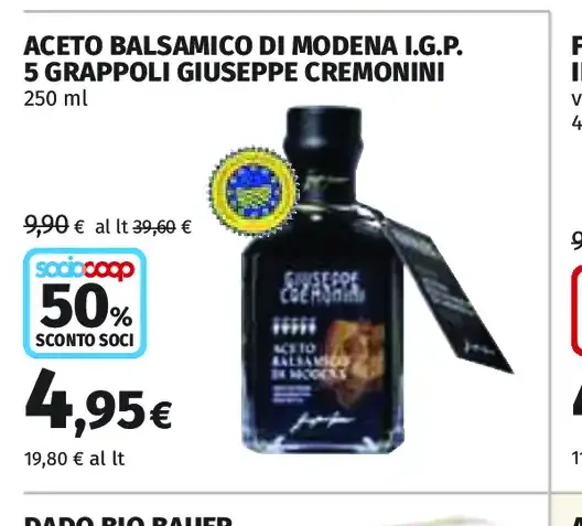 Aceto balsamico di Modena I.G.P. 5 Grappoli Giuseppe Cremonini