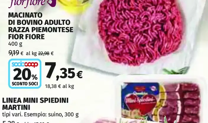 Macinato di bovino adulto razza piemontese Fior Fiore