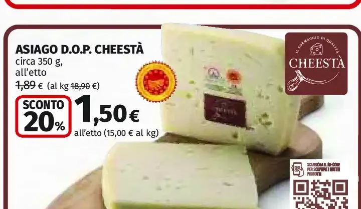 Asiago D.O.P. Cheestà