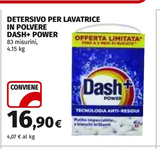 Detersivo per lavatrice in polvere Dash+ Power