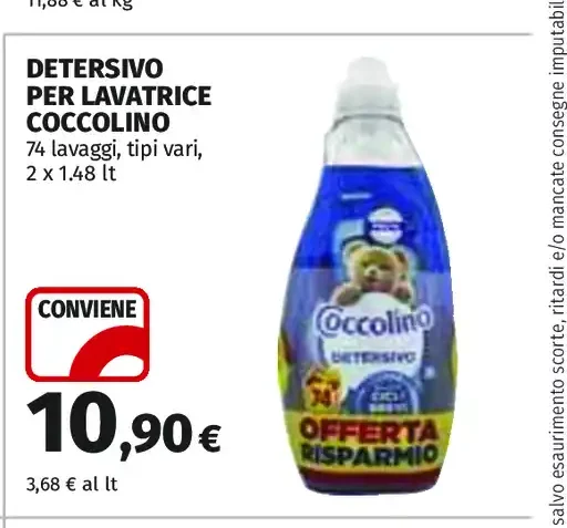 Detersivo per lavatrice Coccolino