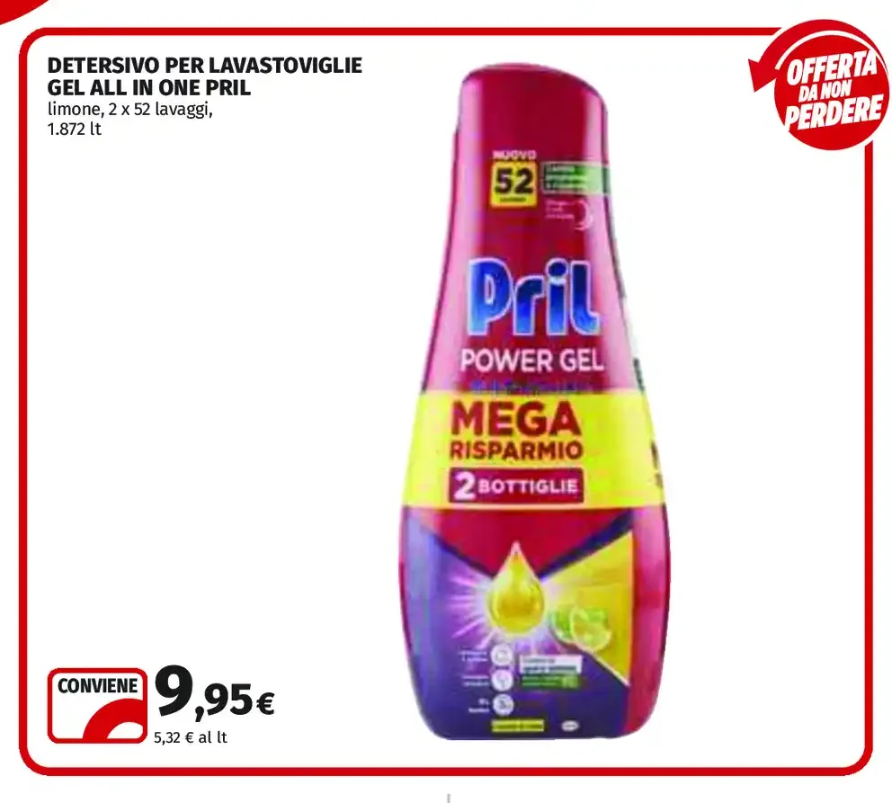 Detersivo per lavastoviglie Pril Power Gel