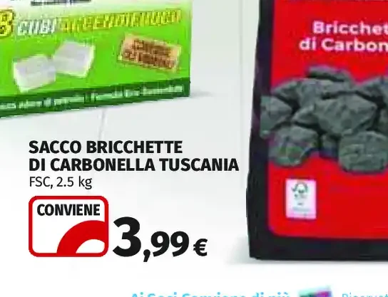 Sacco bricchette di carbonella Tuscania