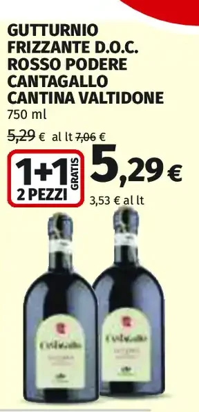 Gutturnio frizzante D.O.C. rosso Podere Cantagallo