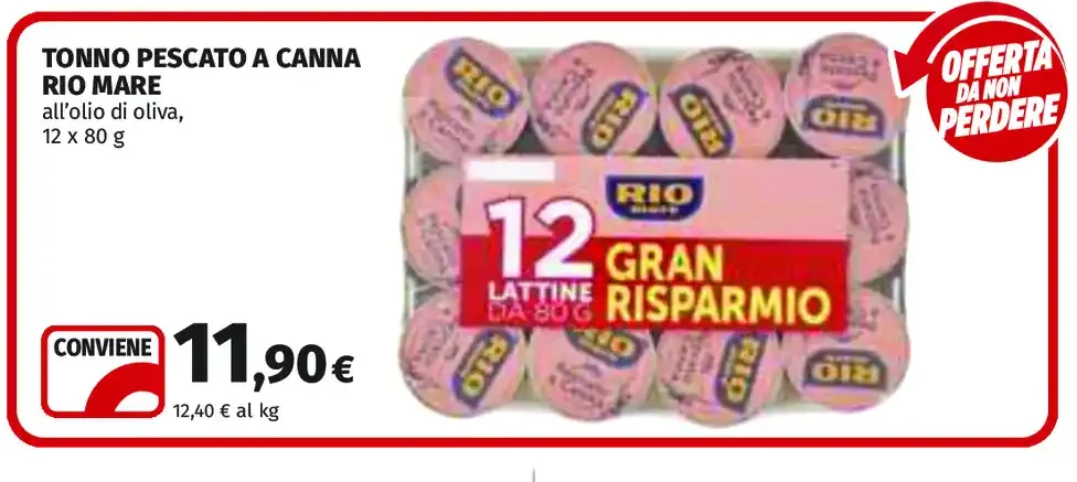 Tonno pescato a canna Rio Mare all'olio di oliva