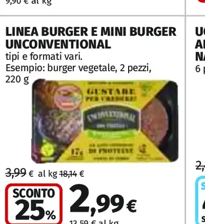 Linea burger e mini burger Unconventional