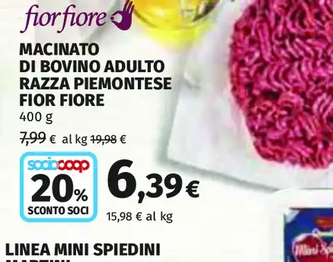 Macinato di bovino adulto razza piemontese Fior Fiore