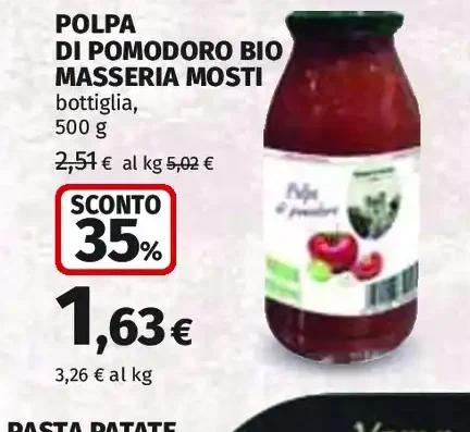 Polpa di pomodoro bio Masseria Mosti