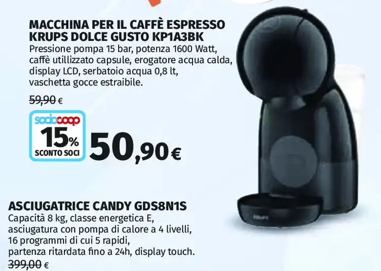 Macchina per il caffè espresso Krups Dolce Gusto KP1A3BK