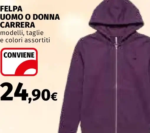 Felpa uomo o donna Carrera