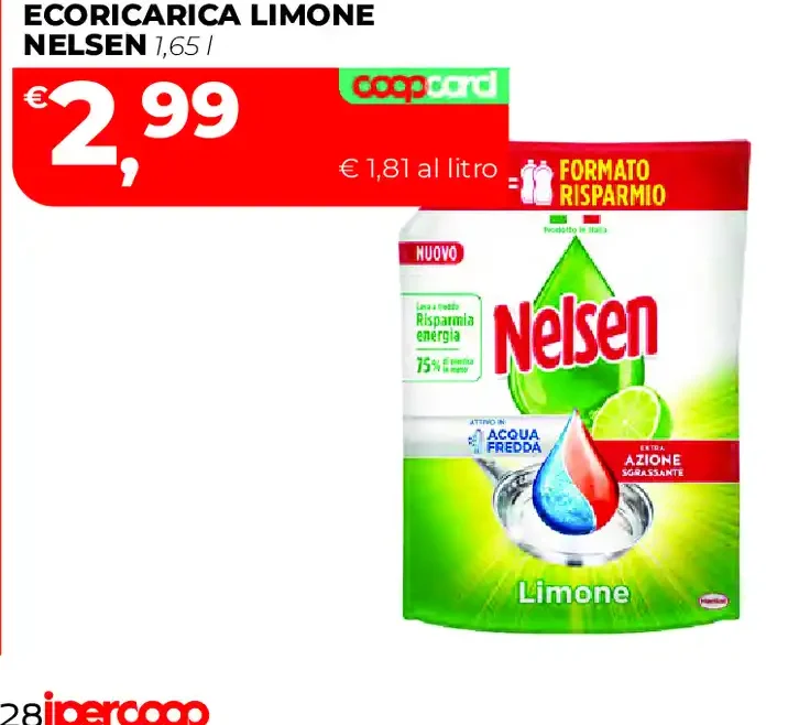 Detersivo piatti Ecoricarica limone Nelsen
