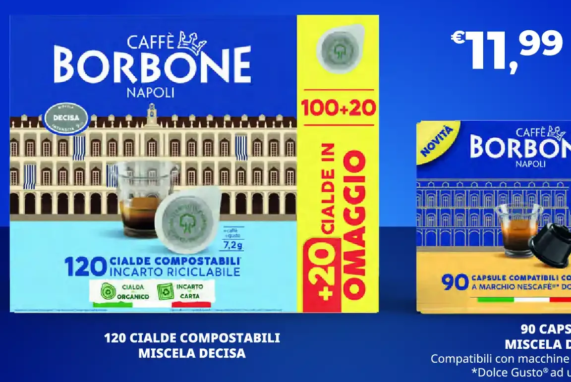Cialde caffè Borbone miscela Decisa