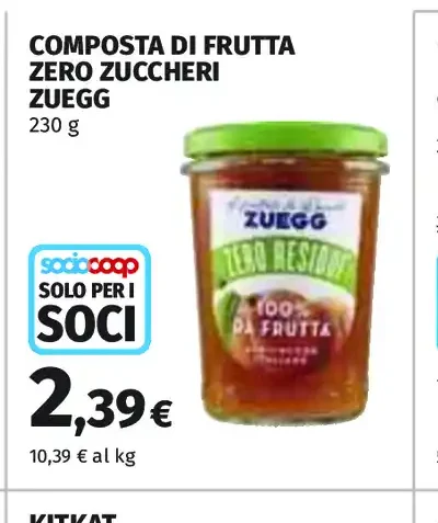 Composta di frutta zero zuccheri Zuegg