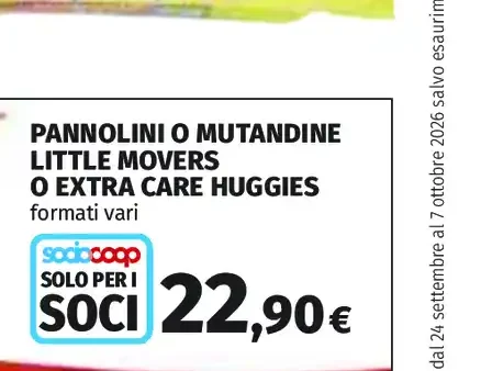 Pannolini o mutandine Little Movers o Extra Care Huggies