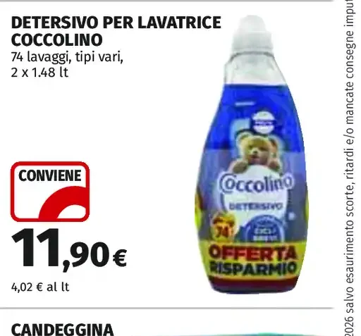 Detersivo per lavatrice Coccolino