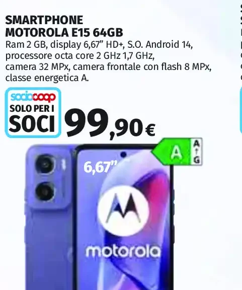 Smartphone Motorola E15 64GB