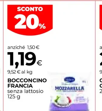 Bocconcino Francia senza lattosio