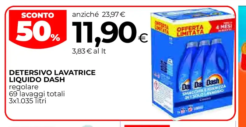 Detersivo lavatrice liquido Dash