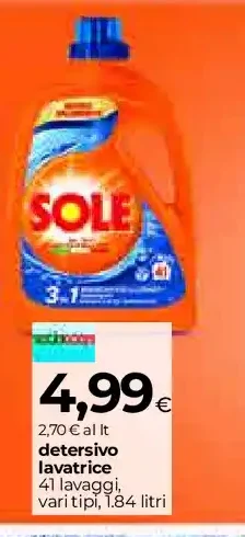 Detersivo lavatrice Sòle
