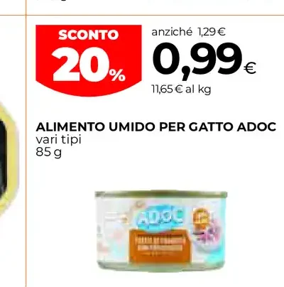 Alimento umido per gatto Adoc