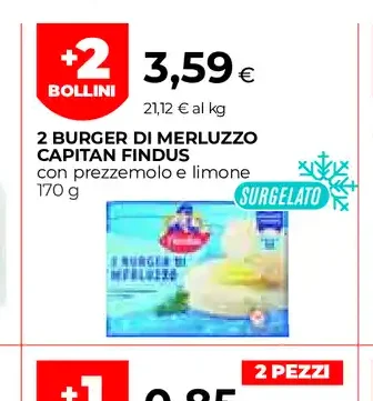 2 burger di merluzzo Capitan Findus
