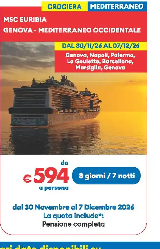 MSC Euribia - Genova, Mediterraneo occidentale