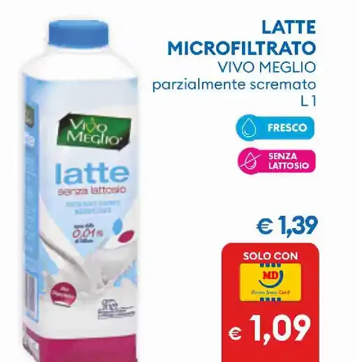 Latte microfiltrato parzialmente scremato