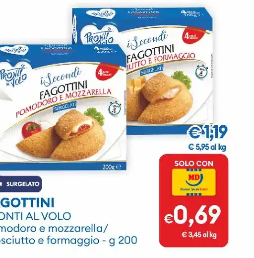 Fagottini pomodoro e mozzarella/prosciutto e formaggio