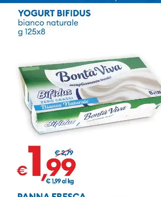 Yogurt bifidus bianco naturale