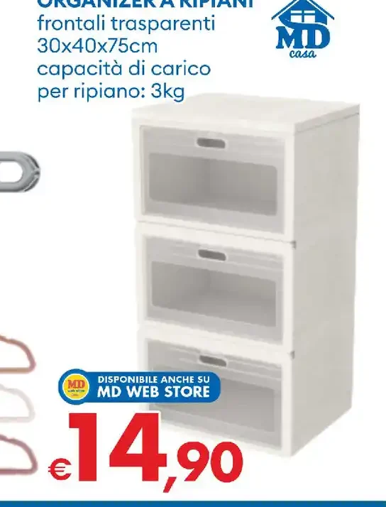 Organizer a ripiani