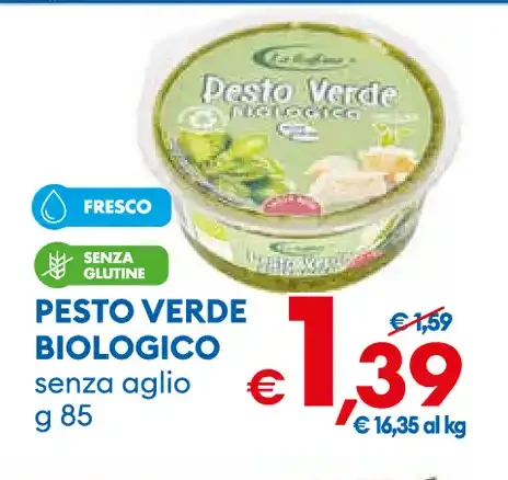 Pesto verde biologico senza aglio